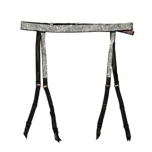 VICTORIA'S SECRET NEW $44 Very Sexy Satin Crystal Garter Belt XS / Small